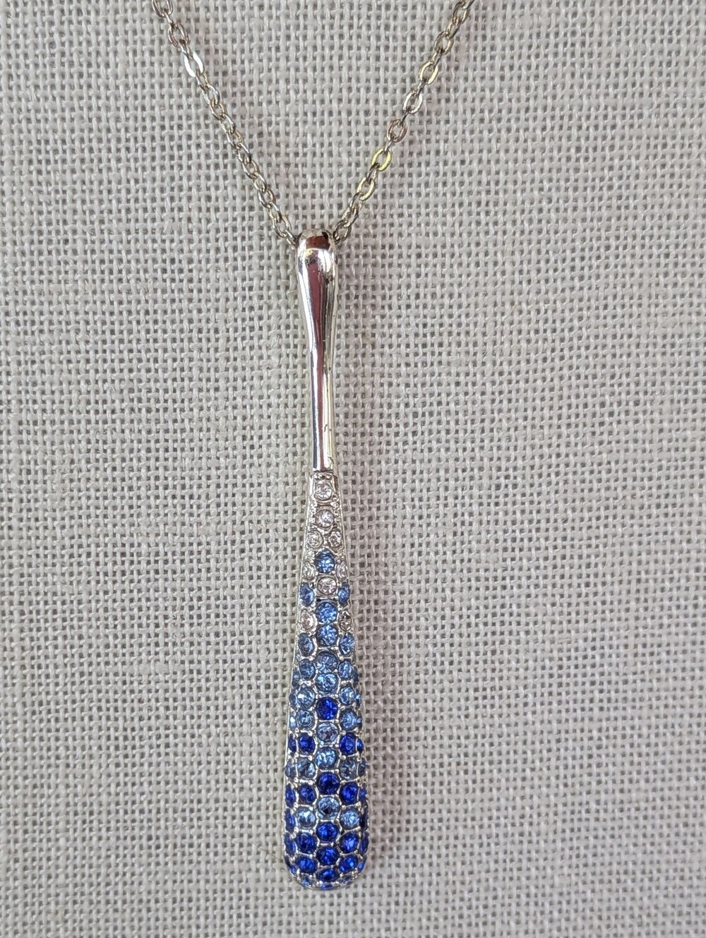 NVC Nataliya V. Collister Blue Ombre Crystal Pendant Necklace 16" + 3"